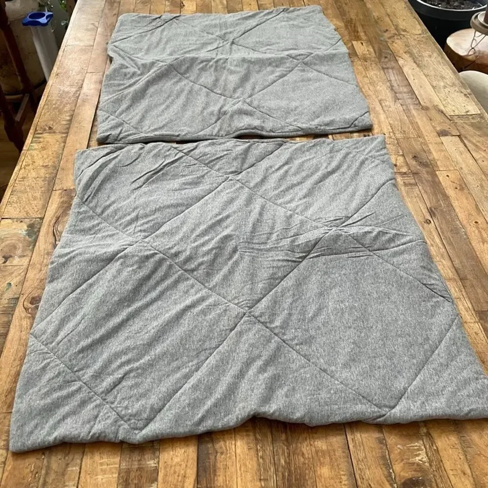 Pottery Barn Teen Favorite Tee Cotton Euro Pillow Shams Set of 2 Heathered Gray